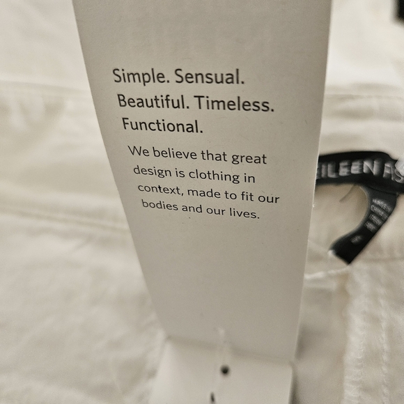 Eileen Fisher Shorts Size 16 White Walking NWT Linen Viscose Stretch Pockets - Picture 13 of 16